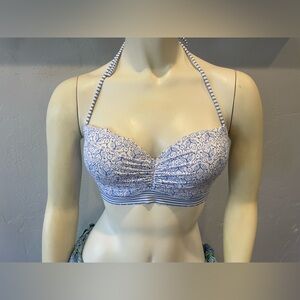 New women’s VS Blue and White Halter Bikini Top size 32D